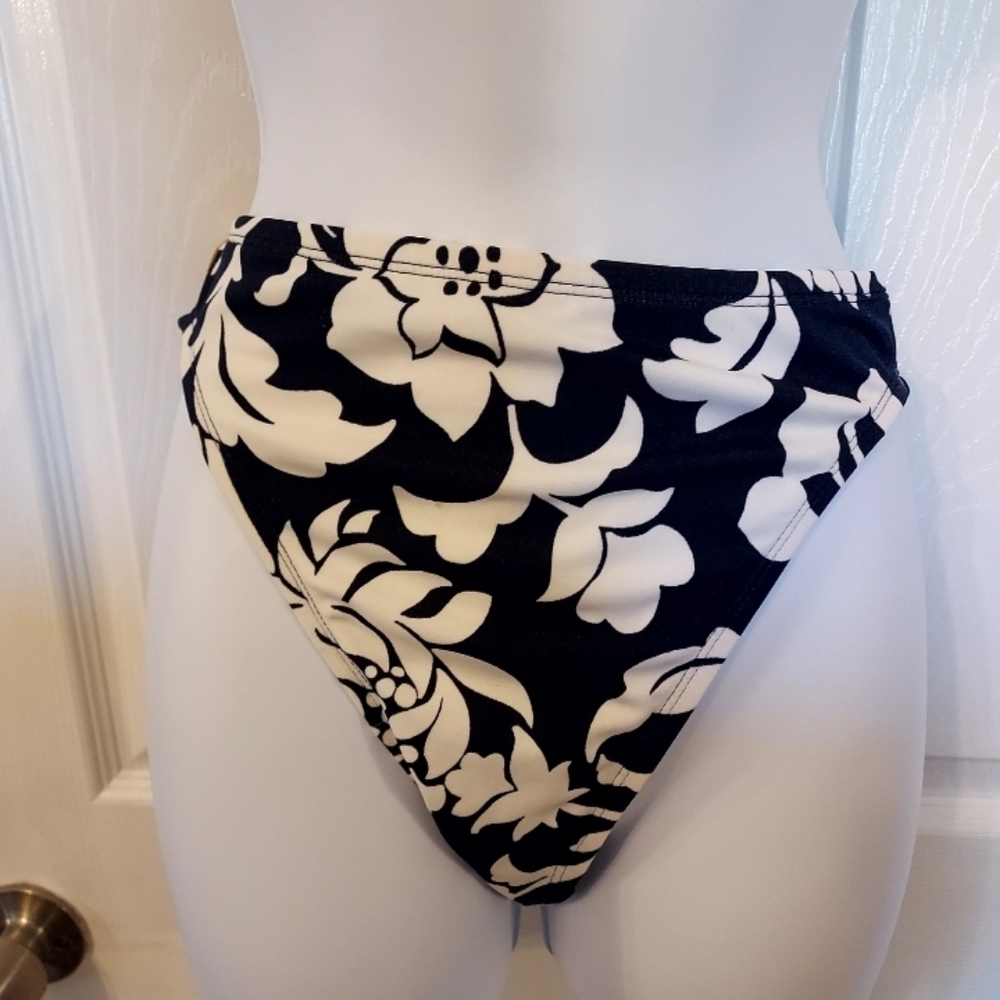 Tommy Hilfiger Bikini Bottom Blue White Floral hi thigh full coverage sz…